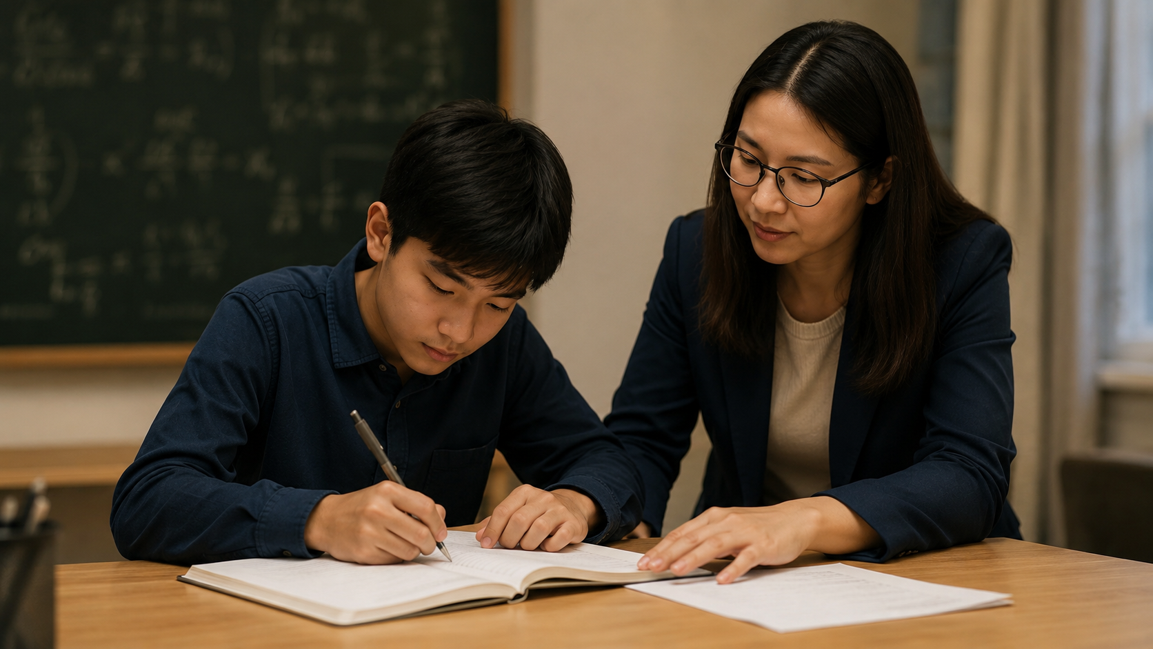 Student working with an instructor
