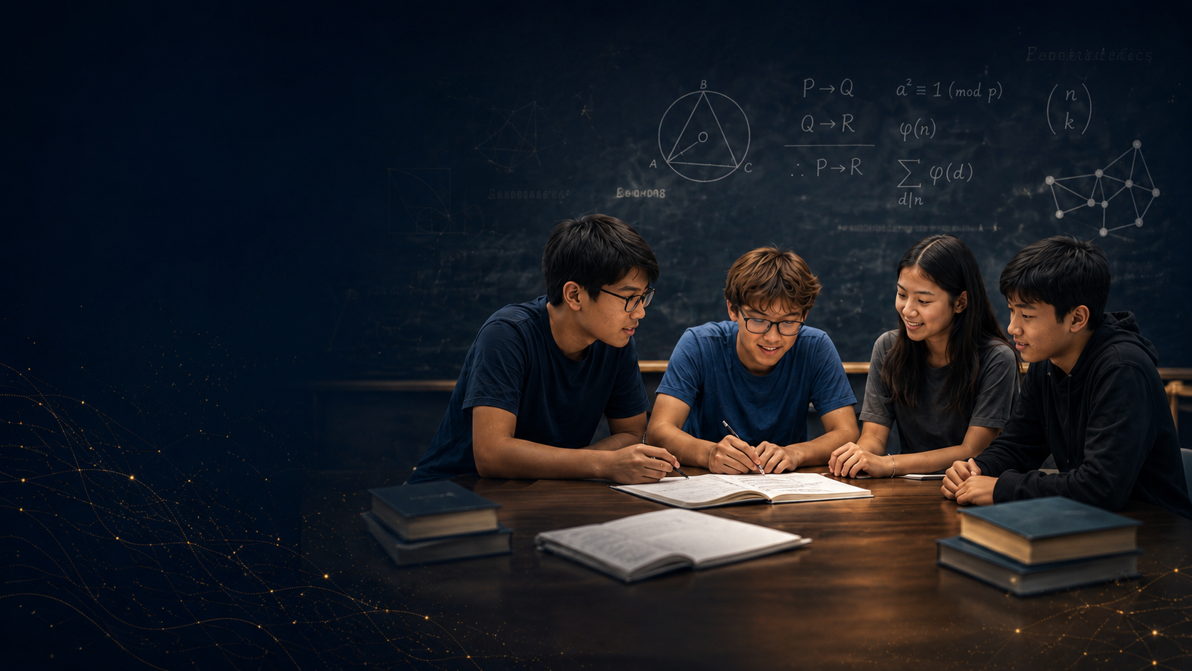 Students discussing mathematics